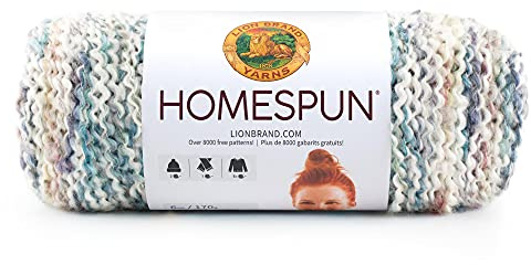 Lion Brand Yarn Homespun Yarn, Soft Bulky Yarn for Knitting, Crocheting, and Crafting, 1 pack, Tudor