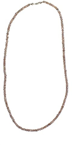 Budawi® Mystic Mondstein Edelsteinkette – Facettierte Steinperlen ca. 3,5 mm | 45 cm Länge | 925er Silberverschluss