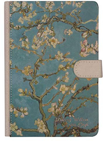 Kalpa Luxuriöses kleines blaues Notizbuch mit einer schönen Zeichnung von Vincent van Gogh auf der Vorder- und Rückseite. Ein Notizbuch im Format A5 mit hochwertigen, dicken, cremefarbenen Seiten