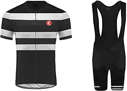 UGLY FROG Herren Radtrikot Set Radtrikot Kurzarm + Radhose mit 3D Sitzpolster MTB Fahrradbekleidung
