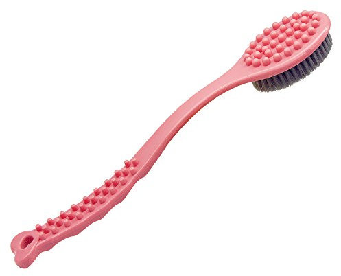 QiCheng&LYS Cepillos de Cuerpo Esponja Bano Espalda, Suave y Cómodo, Cepillo Espalda Ducha Largo (Rosa)