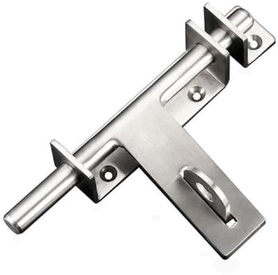 WANLIAN Schieberiegel, Sicherheitsschloss, Überwurfschloss, robuster 304 Edelstahl Barrel Türriegel, mit Loch, gebürstete Oberfläche