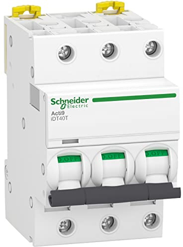 Schneider Electric - Acti9 iDT40T - disjoncteur modulaire - 3P - 25A - courbe D - 4500A/6kA - A9P32325