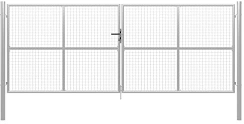 vidaXL Gartentor Verzinkter Stahl 415 x 150 cm Silber