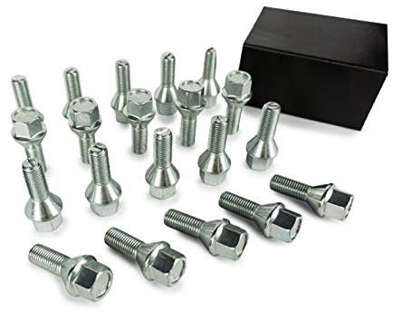 SCC Fahrzeugtechnik 10x Radschrauben M12x1,25 Kegelbund 60° SW 17 Radbolzen Silber verzinkt Längenauswahl Größe 32 mm