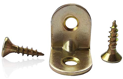 20 Pack Angle Brackets L Brackets 20x20mm with 40 Screws, Right Angle | Corner Brackets for Wood, 90 Degree Bracket, Galvanised Steel, Metal Bracket for Furniture Shelves Cabinets, Corner Brace