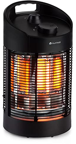 Blumfeldt Standing Infrared Heater, Patio Heater, 700W Indoor & Outdoor Heater, 360° Oscillation Heaters For Home, Enclosed Electric Patio Heaters, Safe, Energy Efficient IPX4 Outdoor Electric Heater