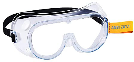 Heden Seger Safety - 1 Pack Goggles Clear Wraparound Safety Glasses Eye Impacted Sealed Protective Work Goggles Over Spectacles DIY Lab Grinding Garden Gardening