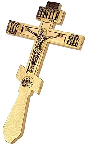 Christian Decor Gold/Silver Christ Jesus Cross Crucifix Suffering Statue Orthodox Hand Holding Catholic Religious Prayer Church Decoration - (Color: Gold)
