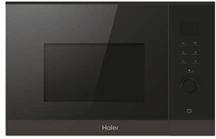 Haier SERIE 4 HWO38MG6HXB - Microondas empotrables con grill/nicho (38 cm, 8 niveles de potencia, incluye parrilla), color negro