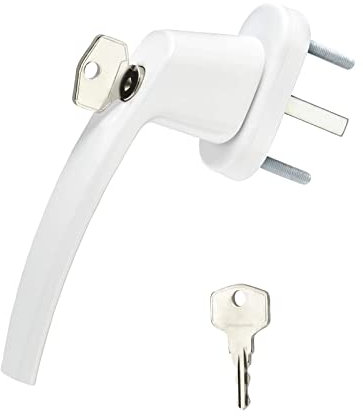 SOTECH Manigliaper finestre Alluminio BRIS (151 x 28,5 x 62 mm) bianca con serratura e 2 chiavi di sicurezza