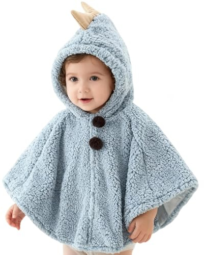ITODA Mignon Cape à Capuche Bébé Garçon Filles Sweat Laine Doux Poncho Tout-Petits Manteau à Capuchon Coupe-Vent Hiver Automne Vêtements d'extérieur Chaude Châle pour Enfants 0-3ans