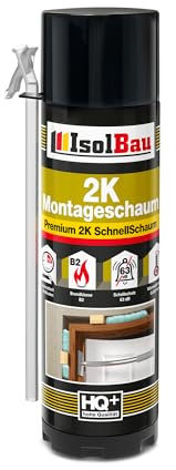Isolbau 2K Montageschaum B2 Zargenschaum - Premium PU-Schnellschaum für Türen, Fenster, Dämmung & Montage - 18 x 400 ml