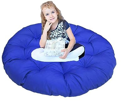 Hsivtns Sitzkissen Stuhl Papasansessel Kissen Sitzauflage Atmungsaktives Sitzkissen Gartenstuhl Sitzpolster Gartenstuhl Papasan Stuhlkissen Outdoor,Blau,160×160cm