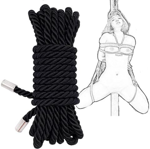 LYCREW Deluxe Bondageseile SM Bondage Seil Fesselseil Weiches Merzerisiertes Seil mit Metallspitze BDSM Handfesseln Armfesseln Fußfesseln Fesseln Set Sex Spielzeug für Paare Extrem 5 Meter