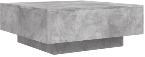 vidaXL Table Basse Gris béton 80x80x31 cm Bois d'ingénierie