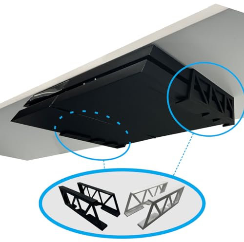 R-Satz Shop PS4 Halterung passend für Playstation 4 Sony Tisch Halter Konsole Zubehör Aufbewahrung Platzsparend Mount Gaming Setup (Schwarz)