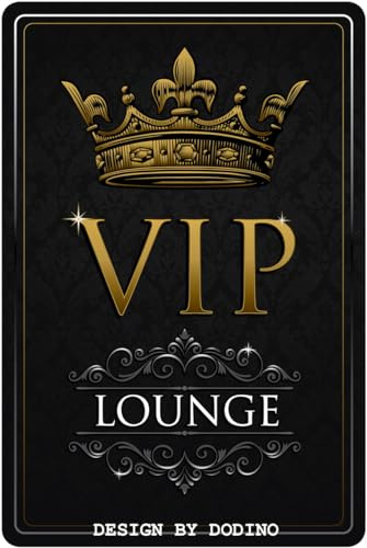 DODINO 20x30cm blechschilder VIP LOUNGE Deko Chill Lounge Schild Garten Metallschilder vintage Deko Geschenk-Idee für besondere Menschen