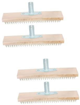 HANABASS 4stücke Drahtbesen Mit Langen Griffen Und Moosentferner Aus Kupferbeschichtetem Reinigungsbürste Für Böden Terrassen Und Gehwege Bürstenkopf Für Optimale Reinigungskraft