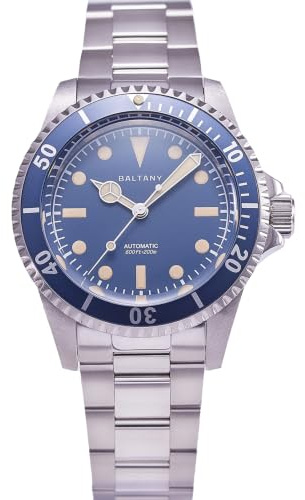 Baltany Sub Retro Taucheruhr mit 200 m wasserdicht, Militärstil Uhr für Herren