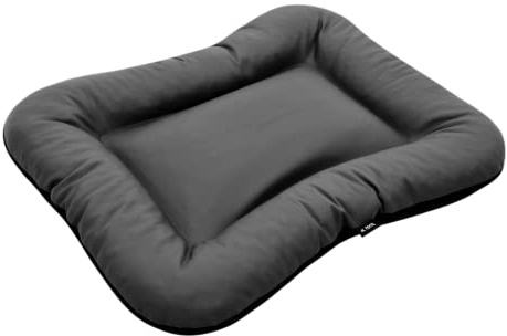4 L textil Ella hundbädd medelstora hundar konstläder vattentät hundkudde konstläder hundmadrass (90 x 70 cm, grafit)