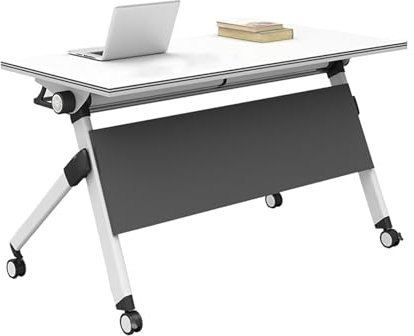 EAHKMETQ Klappbarer Konferenztisch, klappbarer Büro-Besprechungstisch mit Klappplatte, mobiler Konferenztisch, Konferenztisch mit Vier Feststellrädern, für Büro, Besprechungsraum (120 x 75