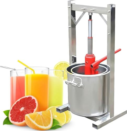 LXWKAI Pressoir à Fruits et à vin Pressoir à Raisin 12 L pour la Fabrication du vin Pressoir à vin avec Deux barils en Acier Inoxydable Presse à vin, Fromage, Fruits et légumes