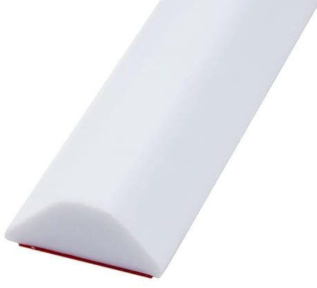 ZLYJQAQ Perfil Silicona Ducha,Barrera Agua Silicona Suelo Ducha,Barrera de Ducha para Evitar Que Salga el Agua,Tapón Impermeable de Barrera de Ducha de Silicona Autoadhesivo (Blanco,80cm)