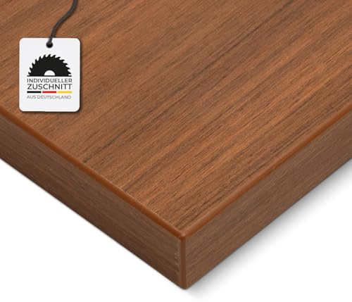 HausFux Spanplatte nach Maß - 2,5 cm stark, melaminbeschichtet, mit ABS-Kante - Made in Germany - für Möbel- und Innenausbau (Madison Walnuss, 60 x 20 cm)