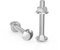 Wavanta M8 Coach Bolts, M8 x 50mm Carriage Bolts with Flange Hexagon Nuts, Zinc Plated, Carbon Steel, Coach Screws, Pack of 20