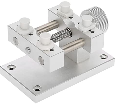 Watch Case Holder Watch Repair Werkzeug, Einstellbare Feste Metallbasis mit max. Öffnen 80 Mm, Einfach Zu Bedienen, Sichere Möglichkeiten, Gürtel für Watchmakers zu entfernen (SILVER)