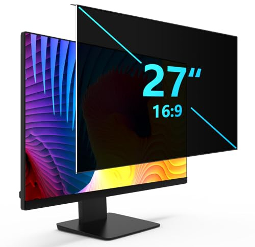 JEHOO für Computer 16:9 Seitenverhältnis 27 Zoll Monitor Blickschutzfilter, Privacy Screen Bildschirmschutzfolie, 27 Zoll Computer Sichtschutzfolie Monitor Sichtschutzfilter 7