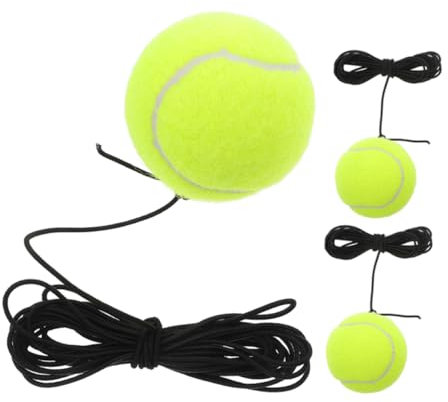 HANABASS Tennis Trainingsball Mit Schnur 3 Stück Trainingsset Für Anfänger Robuster Einzelspieler Tennis Returnball Aus Chemiefasern Tragbare Übungsausrüstung Für Garagen Und Einzeltraining