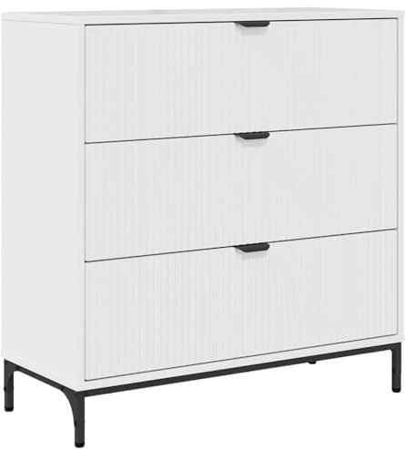 vidaXL Sideboard Vit högglans 79,5 x 33 x 82 cm Konstruerat trä, Modern köksbänk, stiliga förvaringslösningar, rektangulär buffé, praktisk serveringsskåp, justerbara fötter