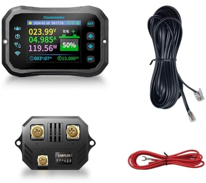 Sirxlevcy Misuratore di Coulomb WiFi RV Battery Monitor Indicatore di capacità della Batteria Tester Power Volt-Ammeter per Tutte Le Batterie A