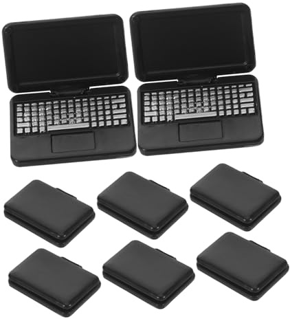 SUPVOX 8pcs Miniature Dollhouse Laptop Foldable Play Computers for Realistic Plastic Mini Notebooks with Open-close Function Early Tech Learning for Imaginative Role Play and Educational