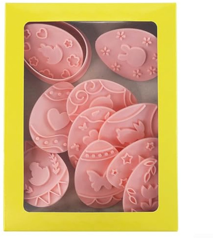 Set di 10 formine per biscotti pasquali con forme creative a forma di coniglietto, uovo e fiore, per dolci e celebrazioni