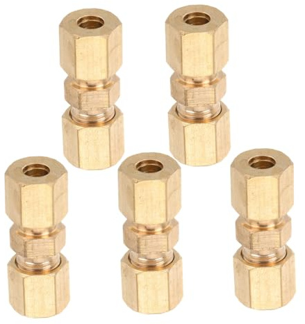 Gogogmee 5 Pièces Lot de Raccords à Compression Laiton pour Conduite de Frein Od Connecteurs Robustes Compatibles Systèmes Sae Inverted Flare