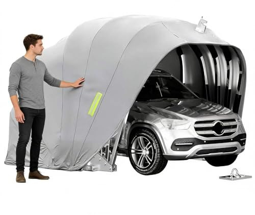 Abri De Voiture en Acier Inoxydable, Pliant Auvents Rétractable Robuste Abri De Voiture, AB ri Robuste Et Durable, AB ri De V oiture Toutes Saisons pour Parking, Cour