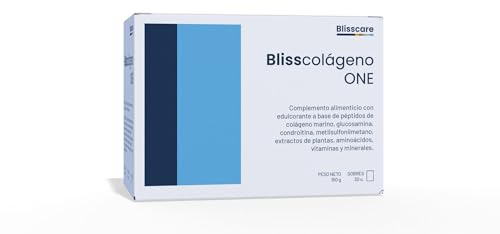 BlissColágeno One – Colágeno Marino Naticol® con Glucosamina, Condroitina y MSM | Colágeno Hidrolizado para Articulaciones | Complemento Alimenticio en Sobres | 30 dosis