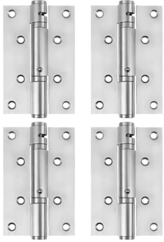 Ciieeo 4 Pièces Charnières Automatiques Inox à Fermeture Silencieuse Ressort Intégré Support Renforcé pour Portes Lourdes Montage Invisible Chambres et Bureaux Lot
