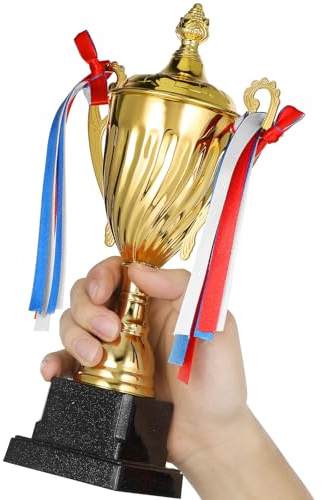 DIYEAH Coppa del Campione in Metallo Grande 28,5x13 Cm Premio di Competizione Sportiva Base Robusta per Eventi e Decorazioni Trofei Celebrativi