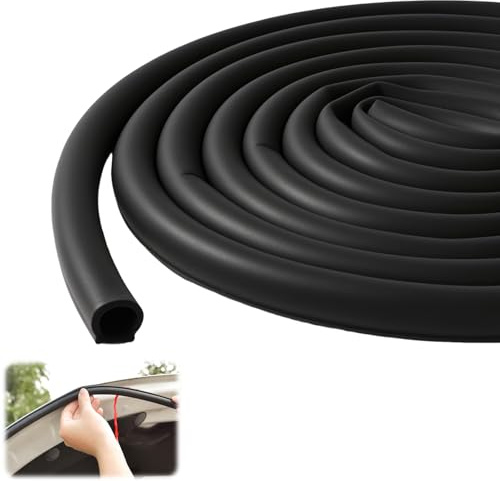 Auto Türdichtung Selbstklebend Gummidichtung, Universal Gummidichtung Autotür, 10M D-Form Schallschutz Wasserdicht Autotür Kantenschutz Fensterdichtung für PKW, Transporter, Oldtimer (11x10mm Schwarz)
