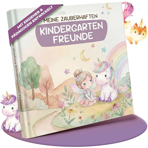 lila liebt dich Freundebuch Kindergarten Einhorn I Kindergarten Freundebuch | Kindgerecht mit Kreativseite, Geburtstagsliste & mehr I Liebevoll gestaltetes Kindergartenfreundebuch Mädchen