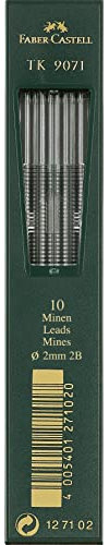 FABER-CASTELL 127102-10 Fallminen TK 9071, Minenstärke: 2,0 mm, Härtegrad: 2B