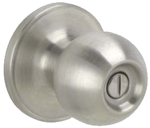 J-Series by Schlage Corona Door Knob with Standard Trim, Bed & Bath Privacy Lock, Satin Nickel, J40 CNA 619