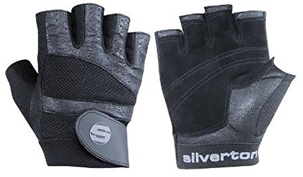 Silverton PRO Plus Fitness Handschuhe Herren & Damen, Verstellbarer Handgelenkverschluss, Hochwertige Ledereinsätze, langlebige Doppelnähte, Trainingshandschuhe, Fitness Handschuhe