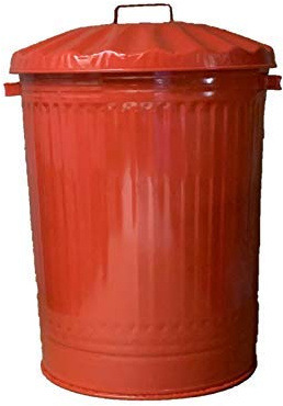 KetoPlastics 90L COLOURED METAL DUSTBIN WASTE BIN RECYCLING (RED)