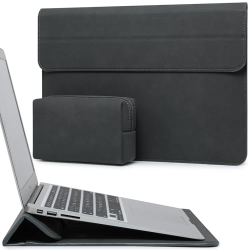 HYZUO 15-16 Zoll Laptoptasche Hülle mit Ständer, Weltraum Grau | für MacBook Pro 16 M5-M1 Pro/Max A3428 A3429 2026-2019, XPS 15, MacBook Pro 15 2015-2012, Samsung Galaxy Book Pro/Flex 15