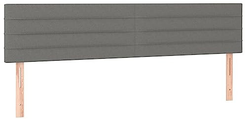 vidaXL LED Kopfteil Polsterkopfteil Bettkopfteil Betthaupt für Bett Bettgestell Bettrahmen Schlafzimmer Bettzubehör Dunkelgrau 200x5x78/88cm Stoff
